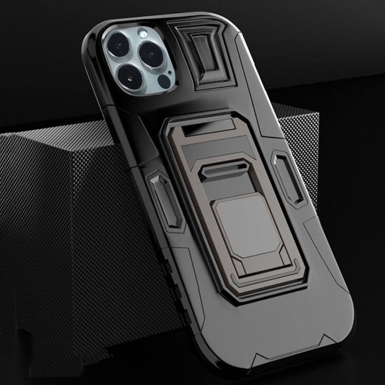 For iPhone 14 Pro MechaWarrior Multifunctional Holder Phone Case