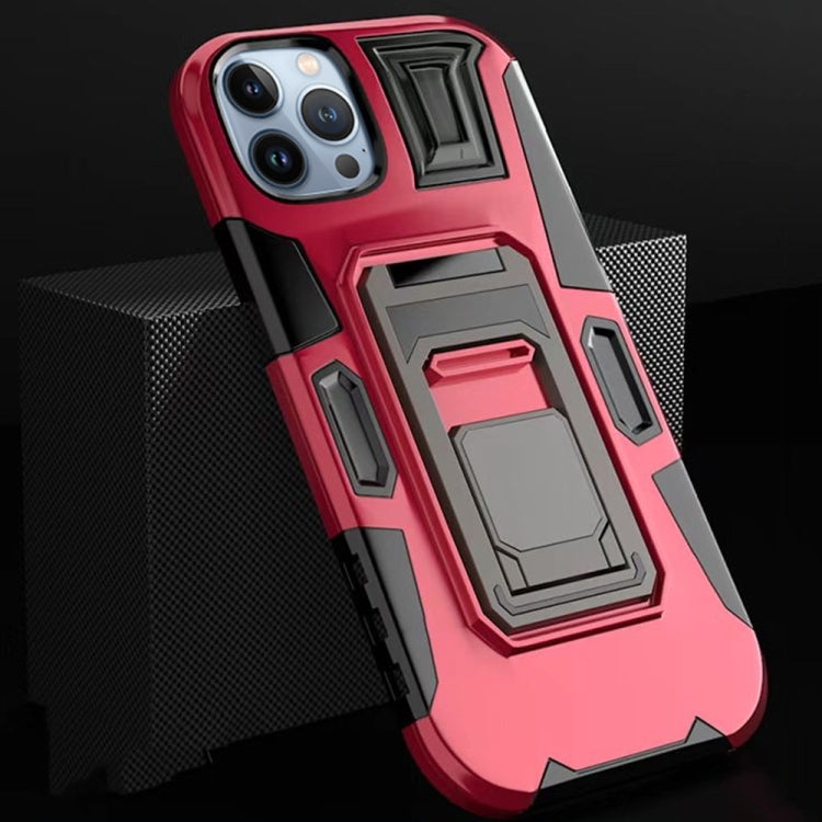 For iPhone 14 Pro MechaWarrior Multifunctional Holder Phone Case