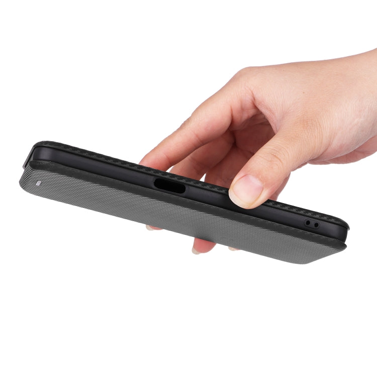 For Realme V30 / V30T Carbon Fiber Texture Flip Leather Phone Case