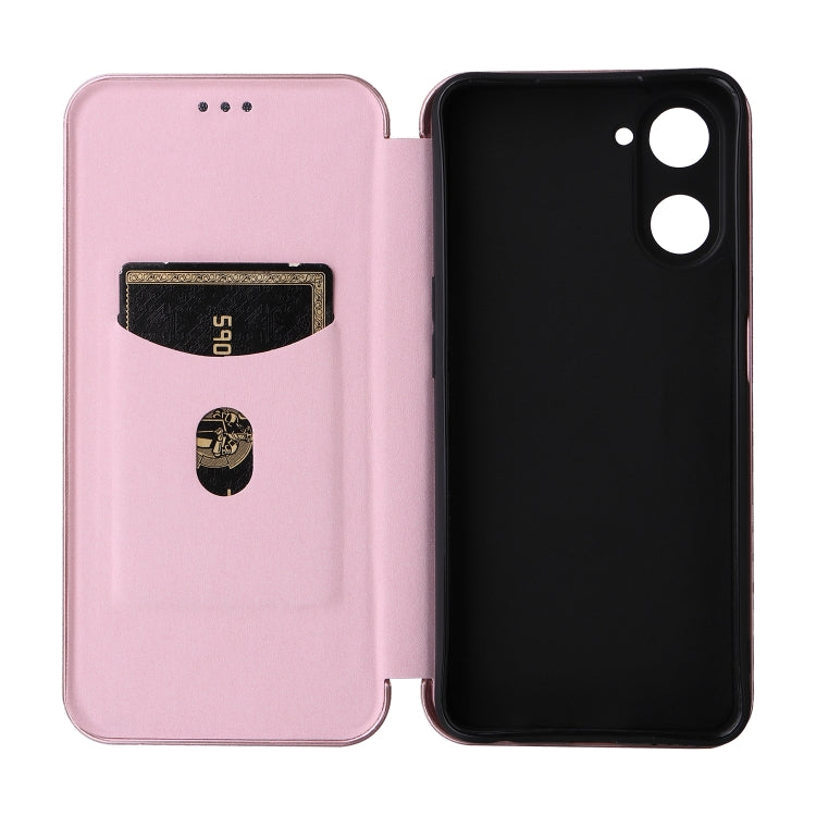 For Realme V30 / V30T Carbon Fiber Texture Flip Leather Phone Case