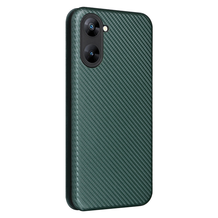 For Realme V30 / V30T Carbon Fiber Texture Flip Leather Phone Case