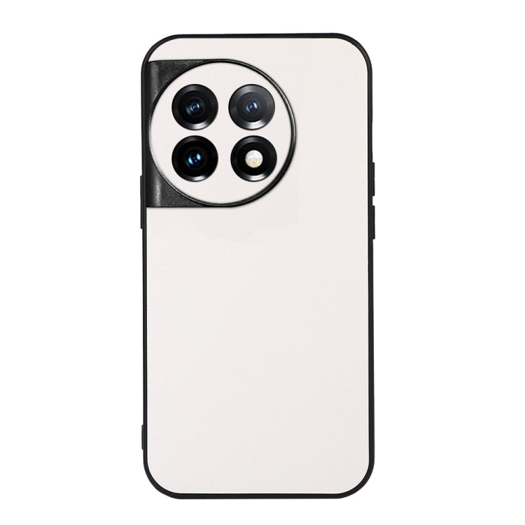 For OnePlus 11 5G Accurate Hole Two-color Litchi Texture PU Phone Case