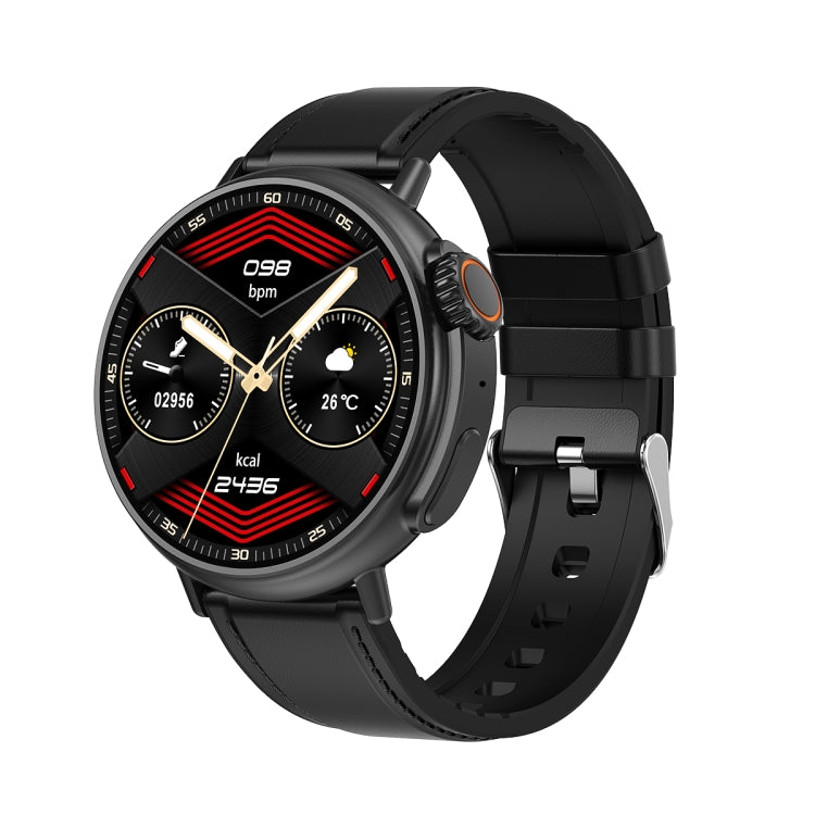 MT30 1.6 inch HD Screen Leather Strap Smart Watch Supports Voice Calls/Blood Oxygen Monitoring