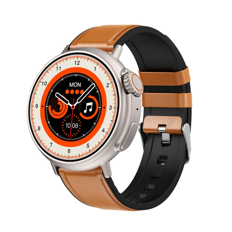 MT30 1.6 inch HD Screen Leather Strap Smart Watch Supports Voice Calls/Blood Oxygen Monitoring