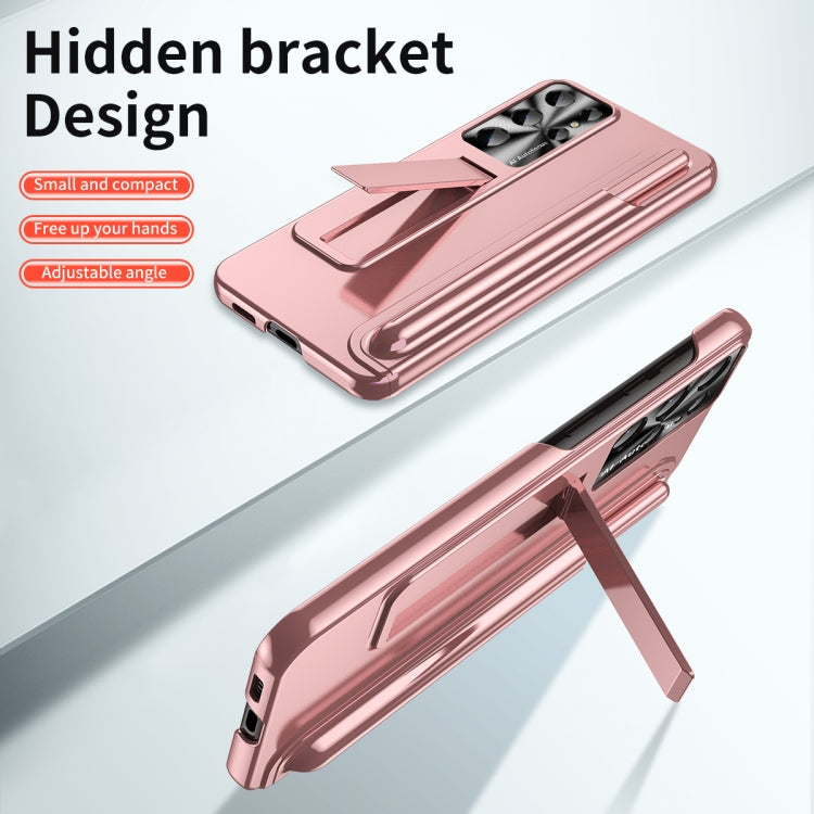 For Samsung Galaxy S23 Ultra 5G Electroplating Pen Slot Phone Case with Holder