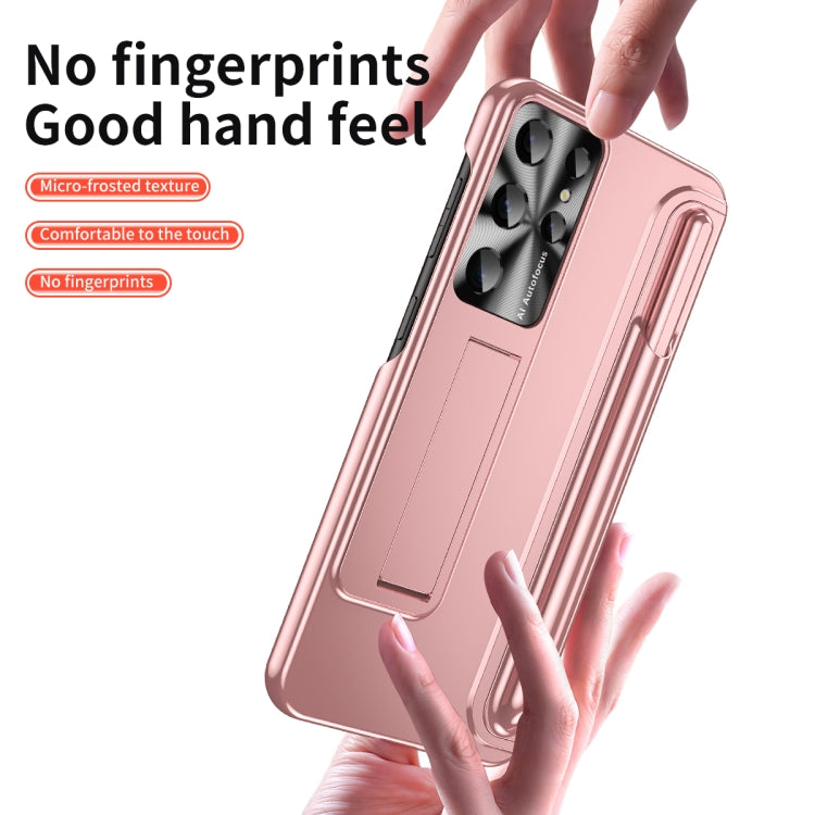 For Samsung Galaxy S23 Ultra 5G Electroplating Pen Slot Phone Case with Holder