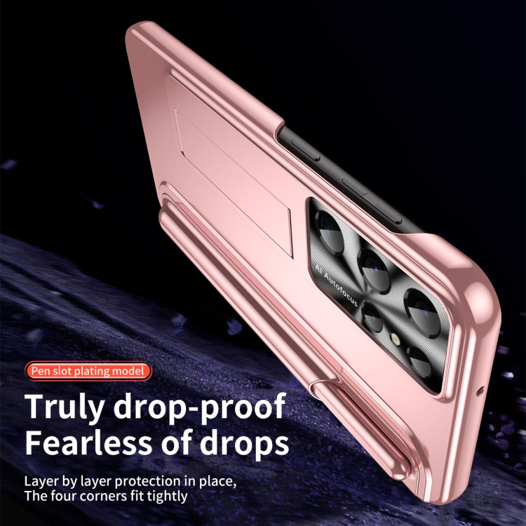 For Samsung Galaxy S23 Ultra 5G Electroplating Pen Slot Phone Case with Holder