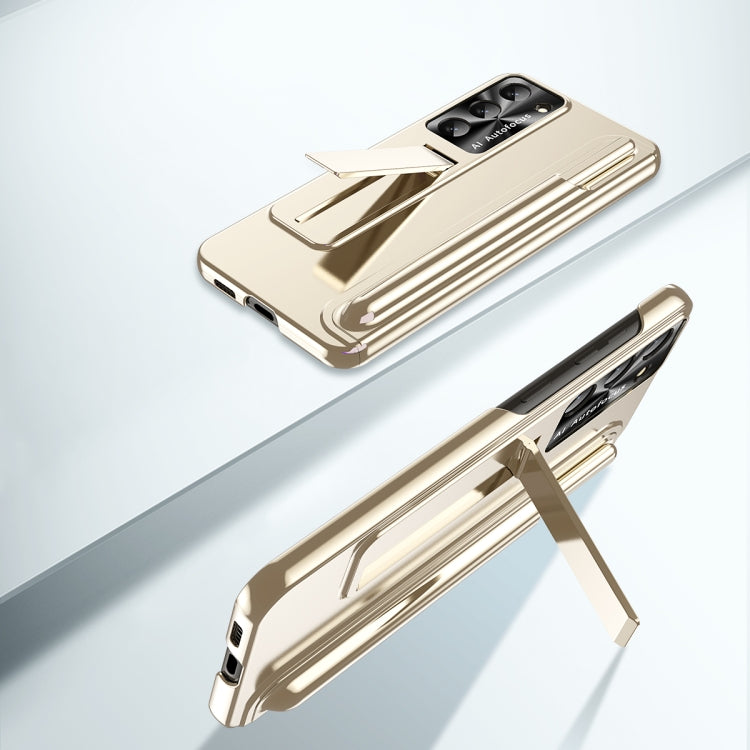 For Samsung Galaxy S23 Ultra 5G Electroplating Pen Slot Phone Case with Holder