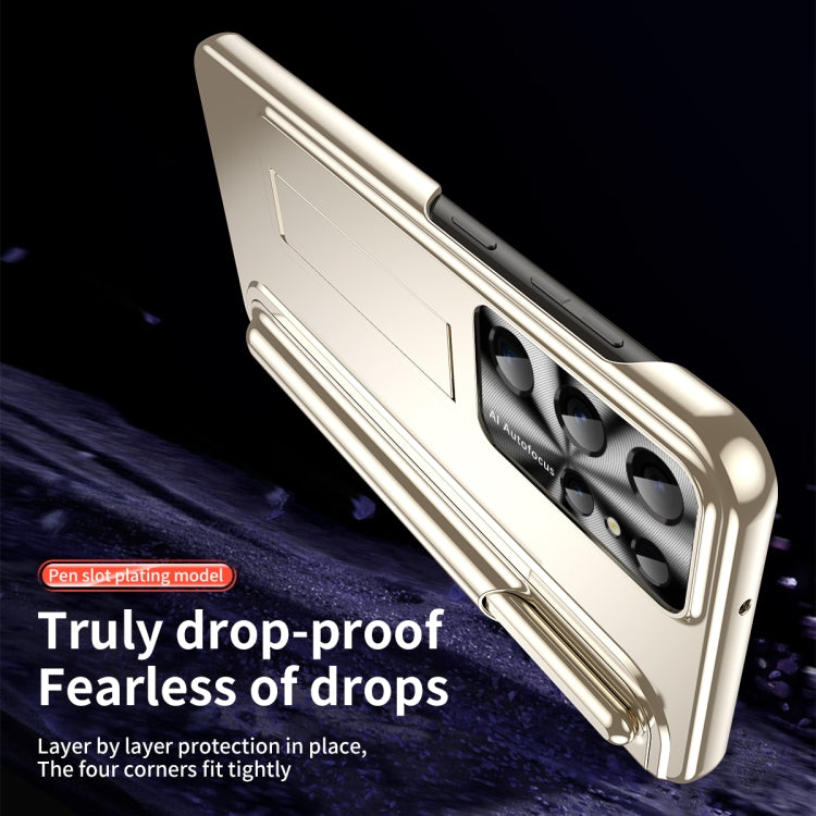 For Samsung Galaxy S23 Ultra 5G Electroplating Pen Slot Phone Case with Holder