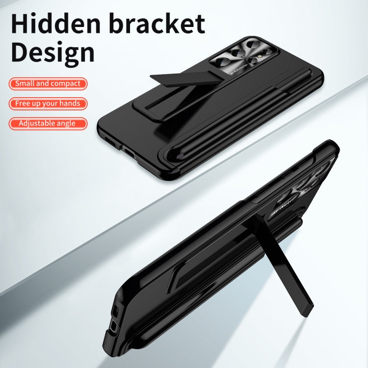 For Samsung Galaxy S23 Ultra 5G Electroplating Pen Slot Phone Case with Holder