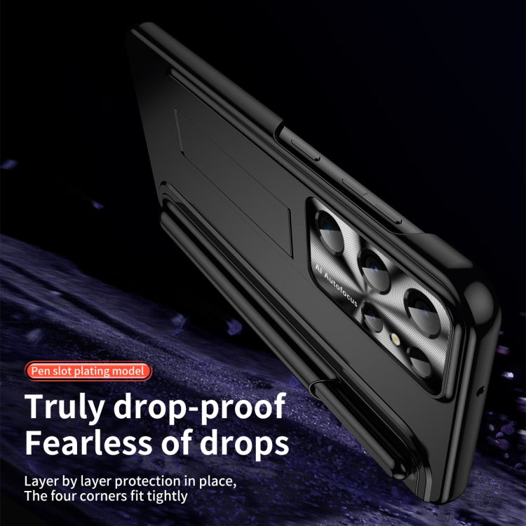 For Samsung Galaxy S23 Ultra 5G Electroplating Pen Slot Phone Case with Holder