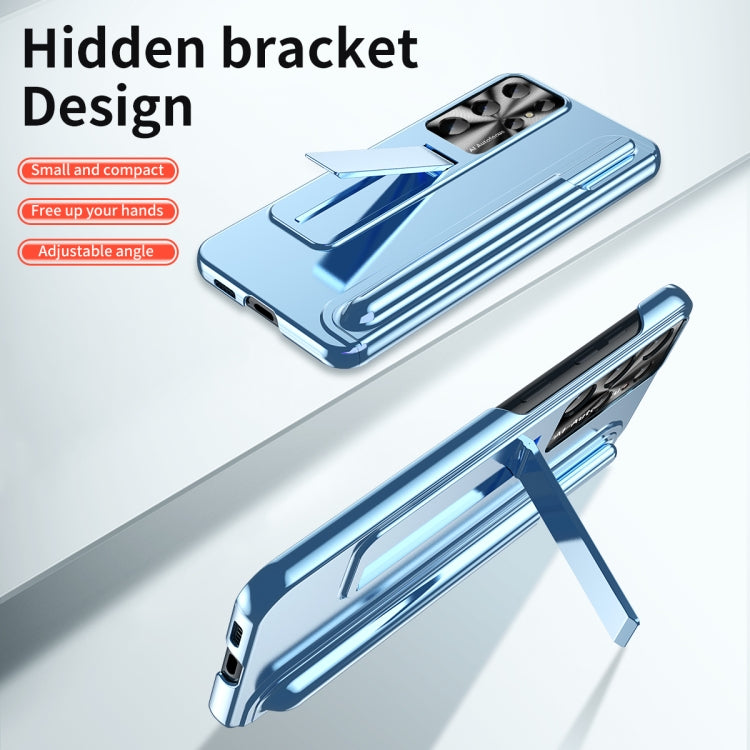 For Samsung Galaxy S23 Ultra 5G Electroplating Pen Slot Phone Case with Holder