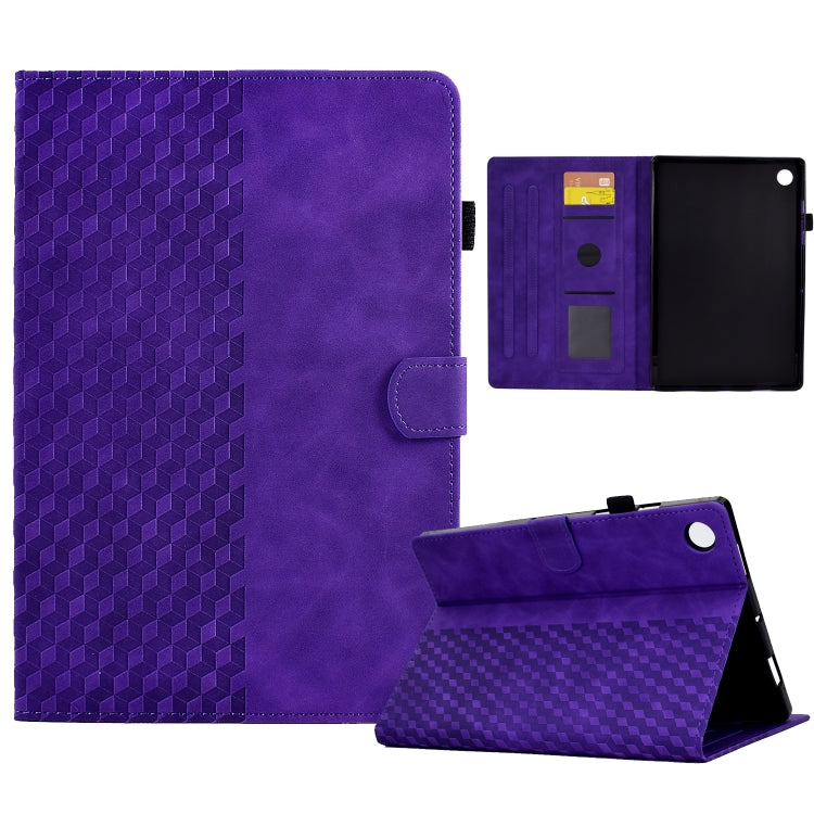 For Huawei MatePad SE Rhombus Embossed Leather Tablet Case