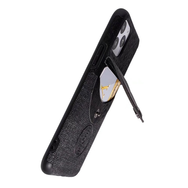 For iPhone 11 Pro Shockproof Wood Texture TPU Magnetic Protective Case with Card Slot