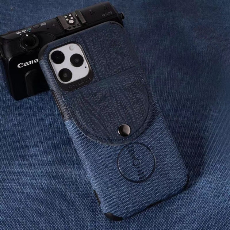 For iPhone 11 Pro Shockproof Wood Texture TPU Magnetic Protective Case with Card Slot