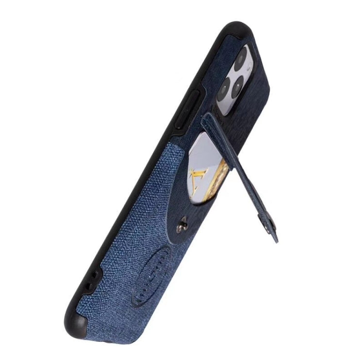 For iPhone 11 Pro Shockproof Wood Texture TPU Magnetic Protective Case with Card Slot