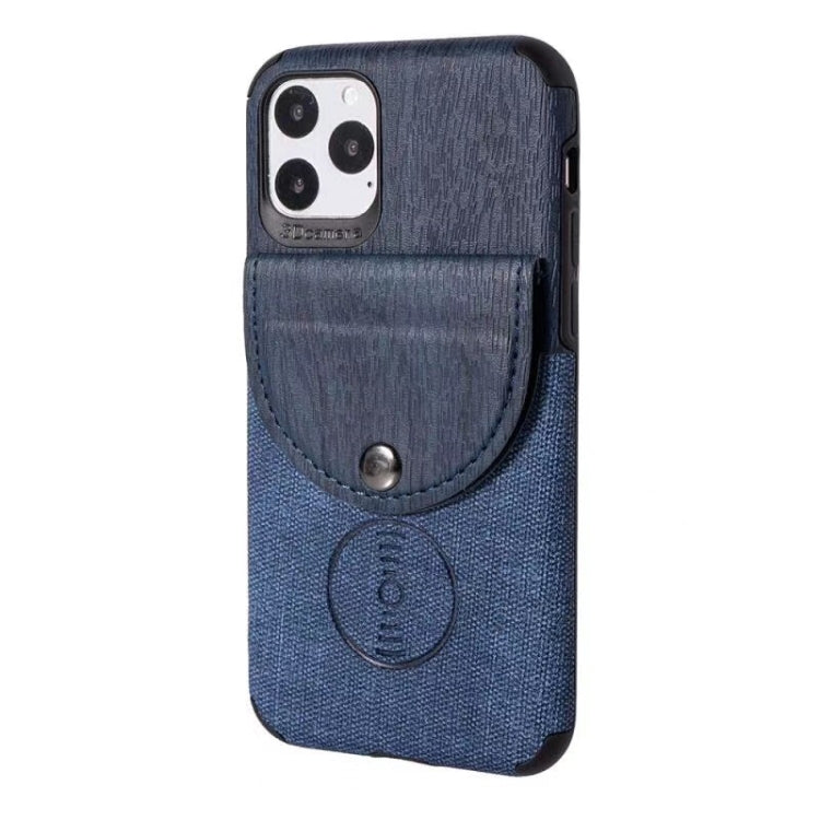 For iPhone 11 Shockproof Wood Texture TPU Magnetic Protective Case with Card Slot