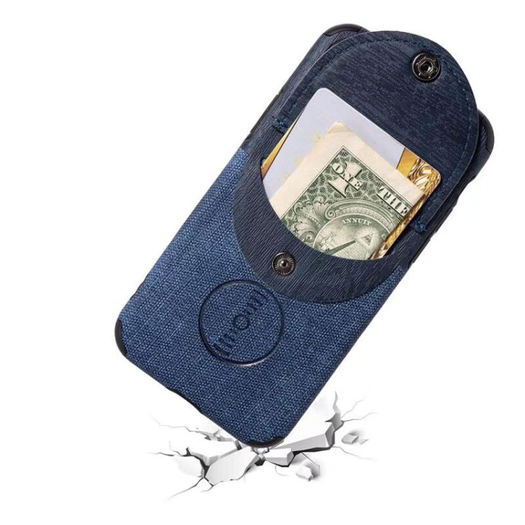 For iPhone 11 Shockproof Wood Texture TPU Magnetic Protective Case with Card Slot