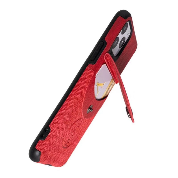 For iPhone 11 Pro Max Shockproof Wood Texture TPU Magnetic Protective Case with Card Slot
