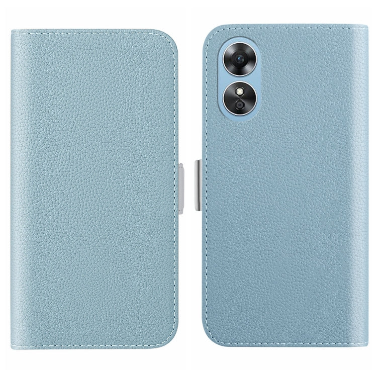 For OPPO A17 4G Global Candy Color Litchi Texture Leather Phone Case