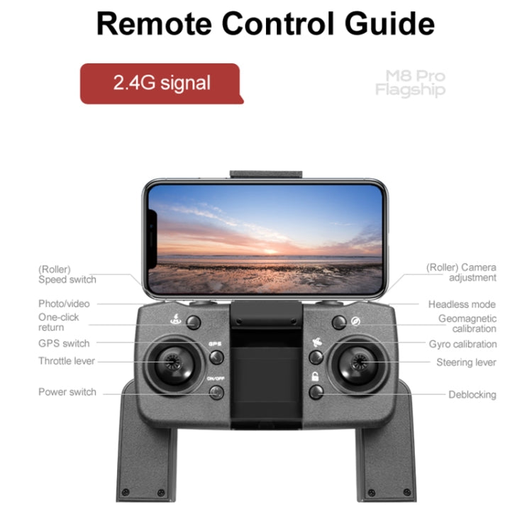M8 Pro 6K Dual Camera Brushless GPS Foldable Remote Control Aerial Drone, Specification:5G without Obstacle Avoidance
