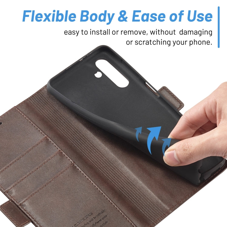 For Samsung Galaxy A34 5G LC.IMEEKE Skin-friendly Card Slots Leather Phone Case