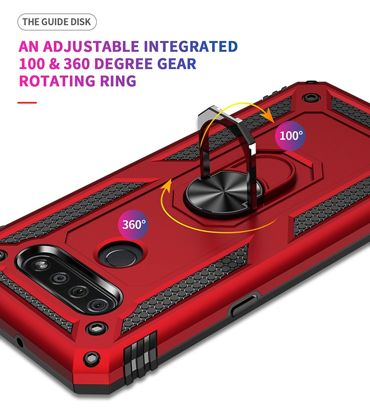 For LG K51 Shockproof TPU + PC Protective Case with 360 Degree Rotating Holder