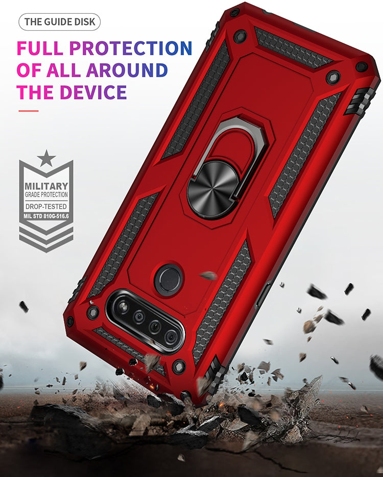For LG K51 Shockproof TPU + PC Protective Case with 360 Degree Rotating Holder