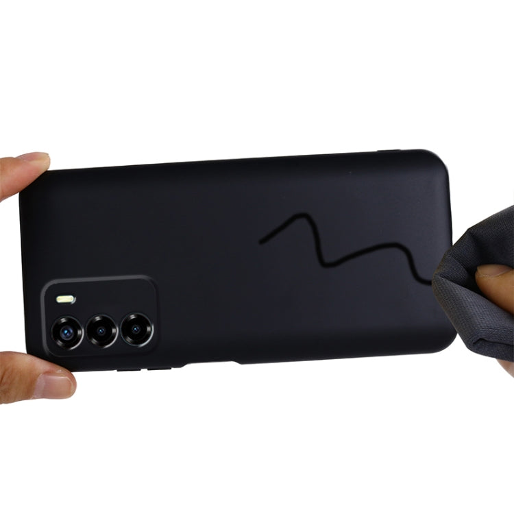 For ZTE Blade V40 Vita Pure Color Liquid Silicone Shockproof Full Coverage Phone Case