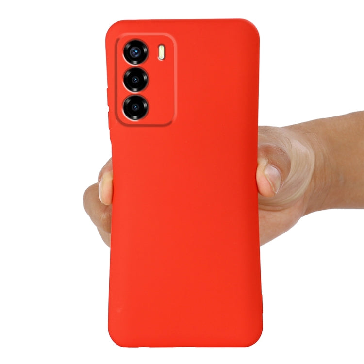 For ZTE Blade V40 Vita Pure Color Liquid Silicone Shockproof Full Coverage Phone Case