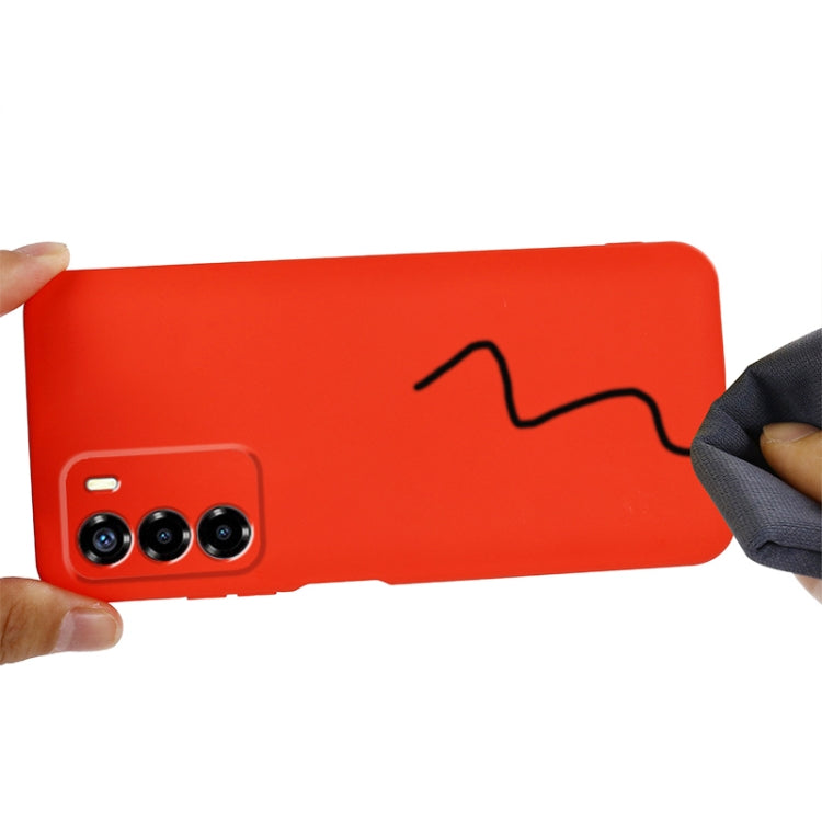 For ZTE Blade V40 Vita Pure Color Liquid Silicone Shockproof Full Coverage Phone Case