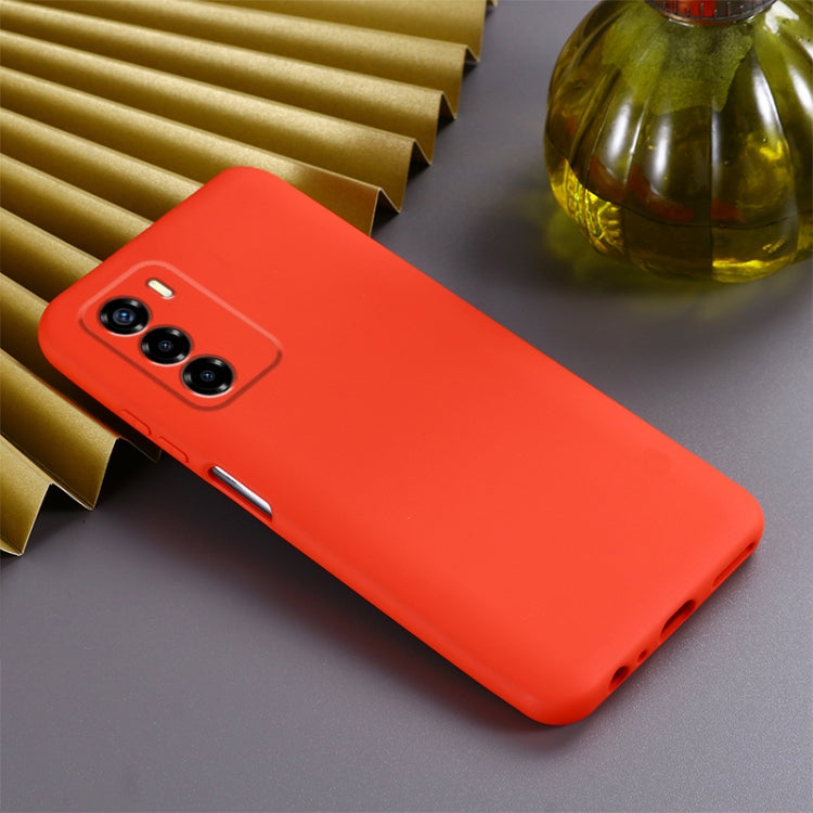 For ZTE Blade V40 Vita Pure Color Liquid Silicone Shockproof Full Coverage Phone Case