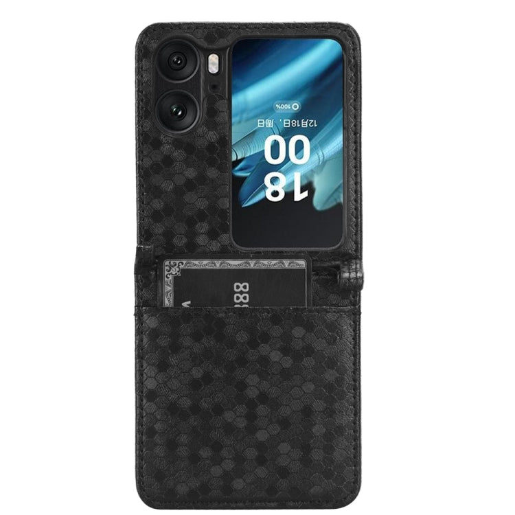 For OPPO Find N2 Flip Honeycomb Dot Texture Leather Phone Case