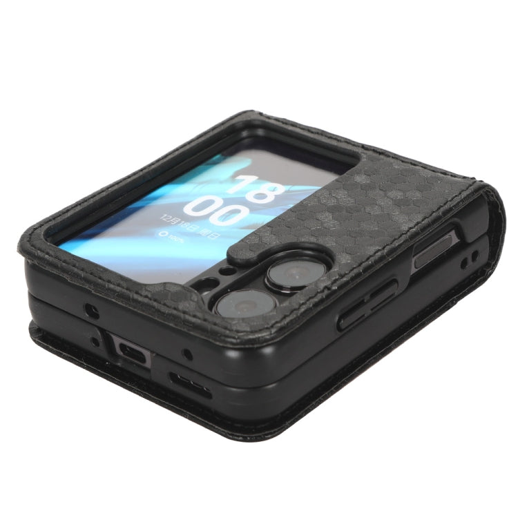 For OPPO Find N2 Flip Honeycomb Dot Texture Leather Phone Case