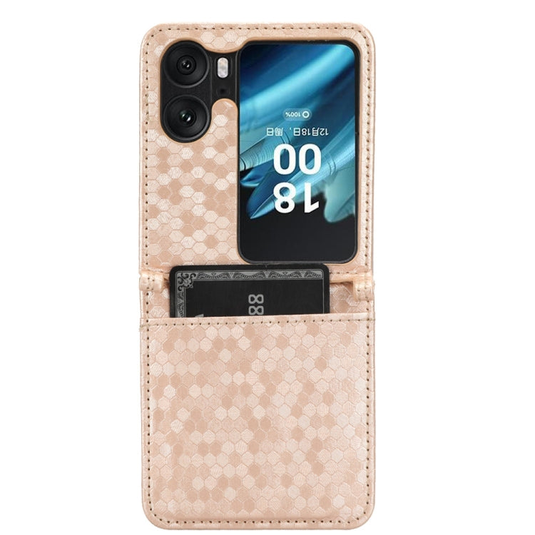 For OPPO Find N2 Flip Honeycomb Dot Texture Leather Phone Case
