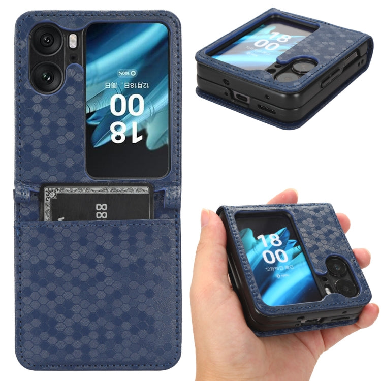 For OPPO Find N2 Flip Honeycomb Dot Texture Leather Phone Case