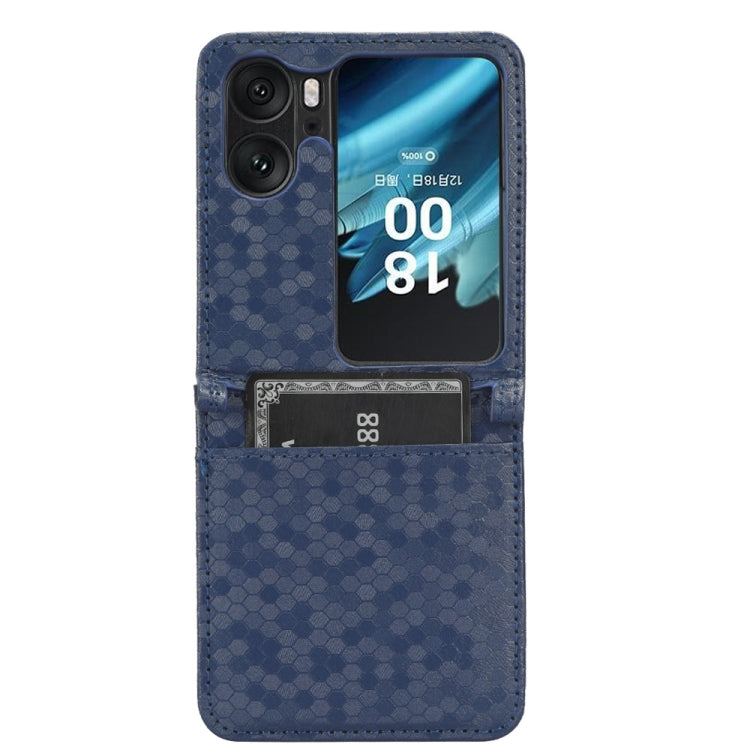 For OPPO Find N2 Flip Honeycomb Dot Texture Leather Phone Case