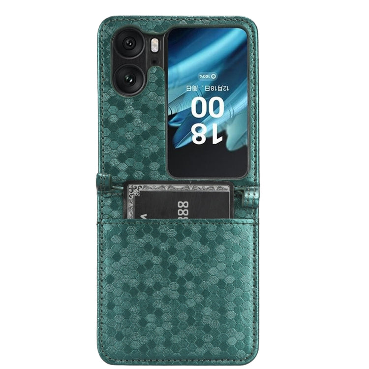 For OPPO Find N2 Flip Honeycomb Dot Texture Leather Phone Case