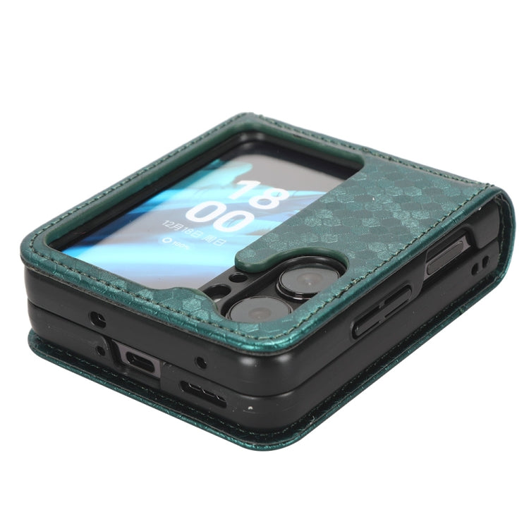 For OPPO Find N2 Flip Honeycomb Dot Texture Leather Phone Case