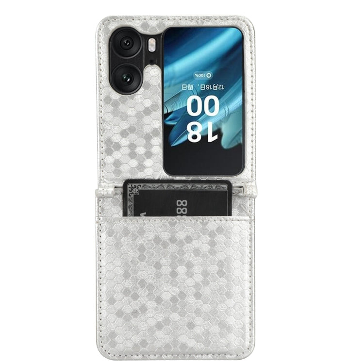 For OPPO Find N2 Flip Honeycomb Dot Texture Leather Phone Case
