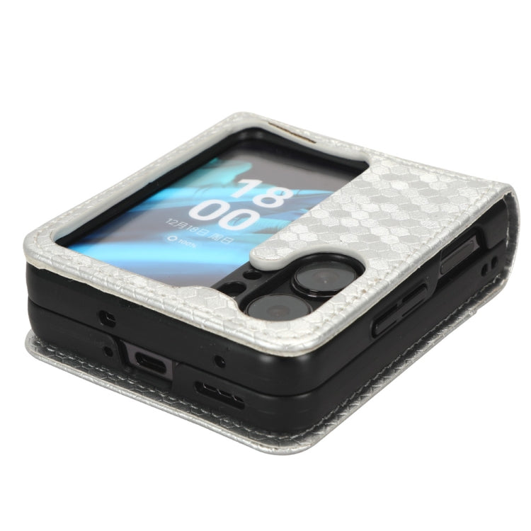 For OPPO Find N2 Flip Honeycomb Dot Texture Leather Phone Case