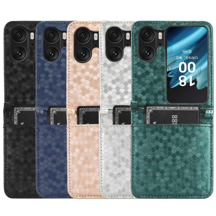 For OPPO Find N2 Flip Honeycomb Dot Texture Leather Phone Case