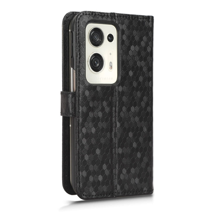 For OPPO Find N2 Honeycomb Dot Texture Leather Phone Case
