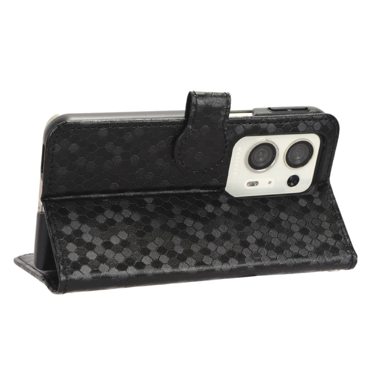 For OPPO Find N2 Honeycomb Dot Texture Leather Phone Case