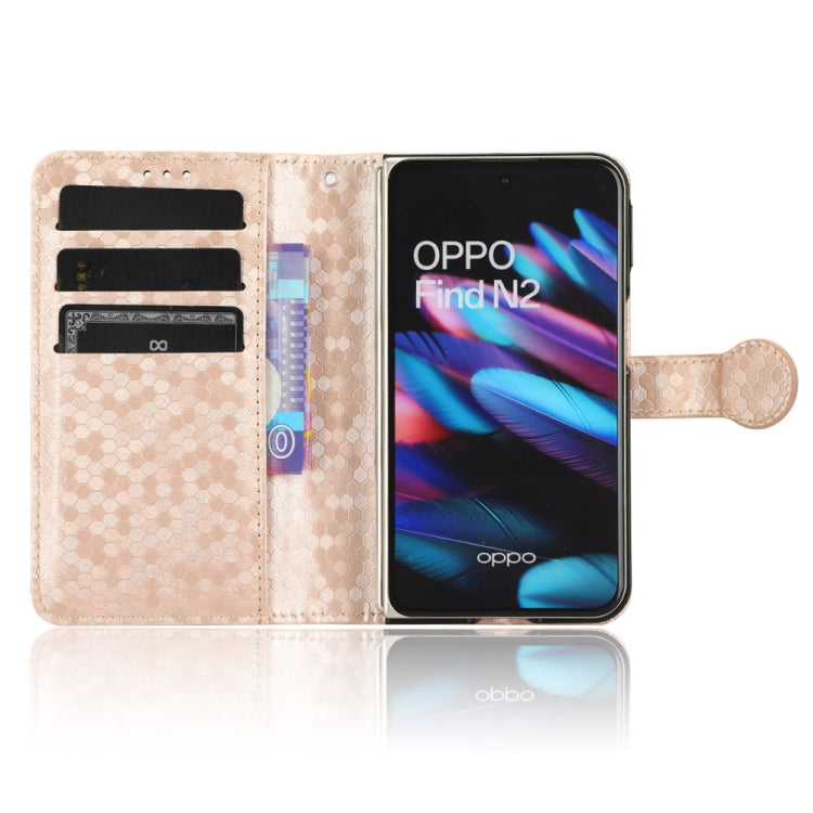 For OPPO Find N2 Honeycomb Dot Texture Leather Phone Case