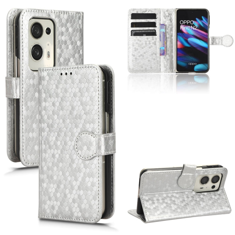 For OPPO Find N2 Honeycomb Dot Texture Leather Phone Case