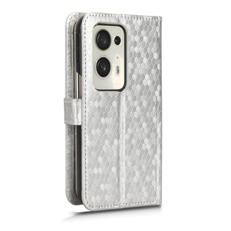 For OPPO Find N2 Honeycomb Dot Texture Leather Phone Case