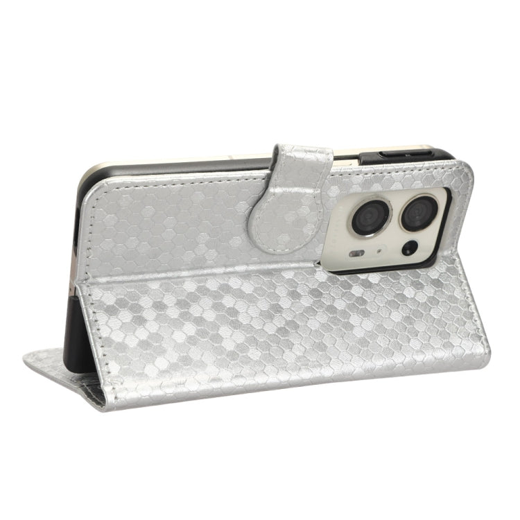 For OPPO Find N2 Honeycomb Dot Texture Leather Phone Case