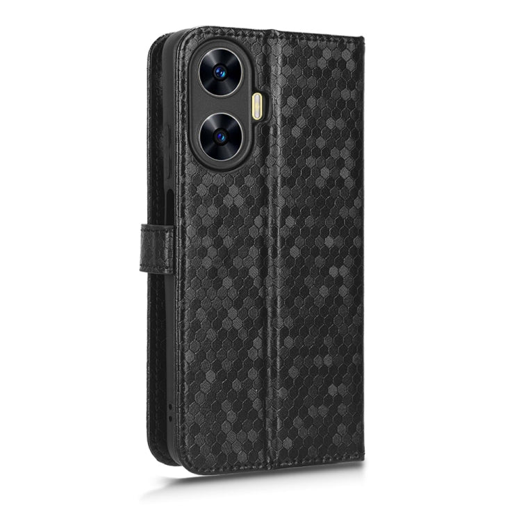 For Realme C55 4G Honeycomb Dot Texture Leather Phone Case