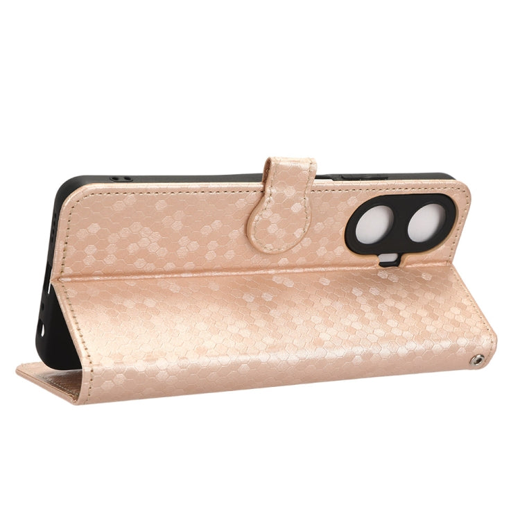 For Realme C55 4G Honeycomb Dot Texture Leather Phone Case